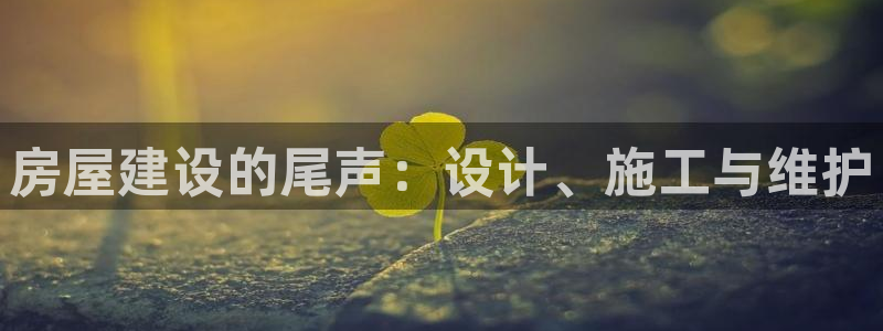 先锋娱乐游戏上分地址：房屋建设的尾声：设计、施工与维护