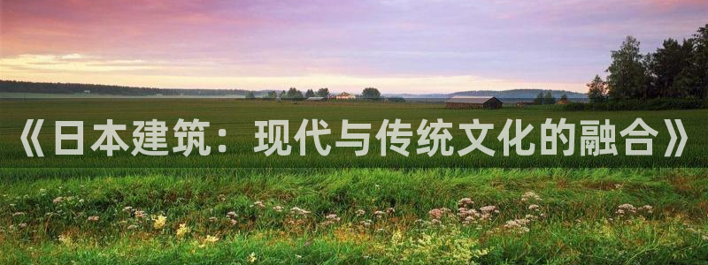 先锋娱乐挂：《日本建筑：现代与传统文化的融合》